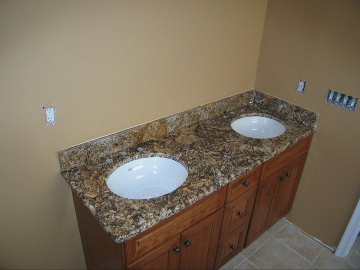 Bathroom with double sink — Powhatan, VA — Commonwealth Countertops