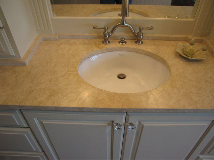 Bathroom with white sink — Powhatan, VA — Commonwealth Countertops