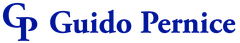 Scritta "GP" in blu seguita dalla scritta "Guido Pernice".
