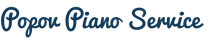 Op een witte achtergrond is een logo van popou pianoservice afgebeeld.