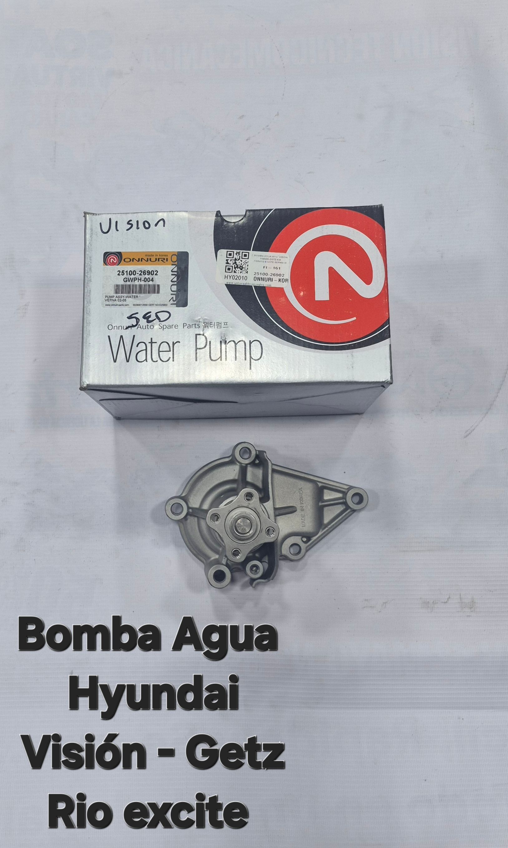 BOMBA AGUA HYUNDAI VISION - GETZ - KIA RIO EXCITE