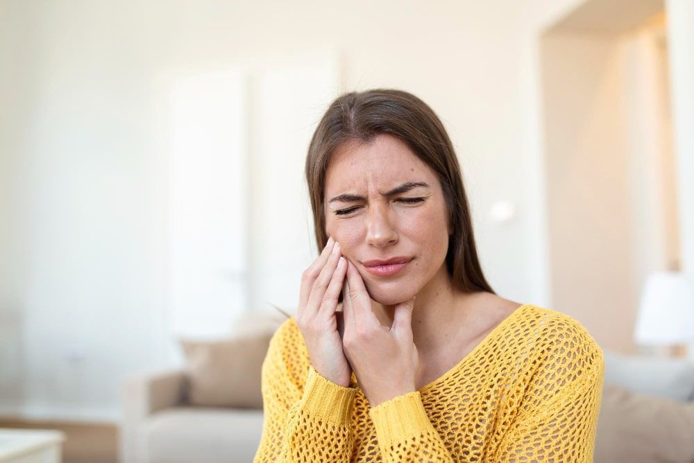 Women having jaw pain