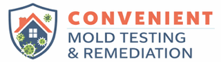 A house outline containing a magnifying glass with a checkmark, labeled "CONVENIENT MOLD TESTING AND REMEDIATION LLC."