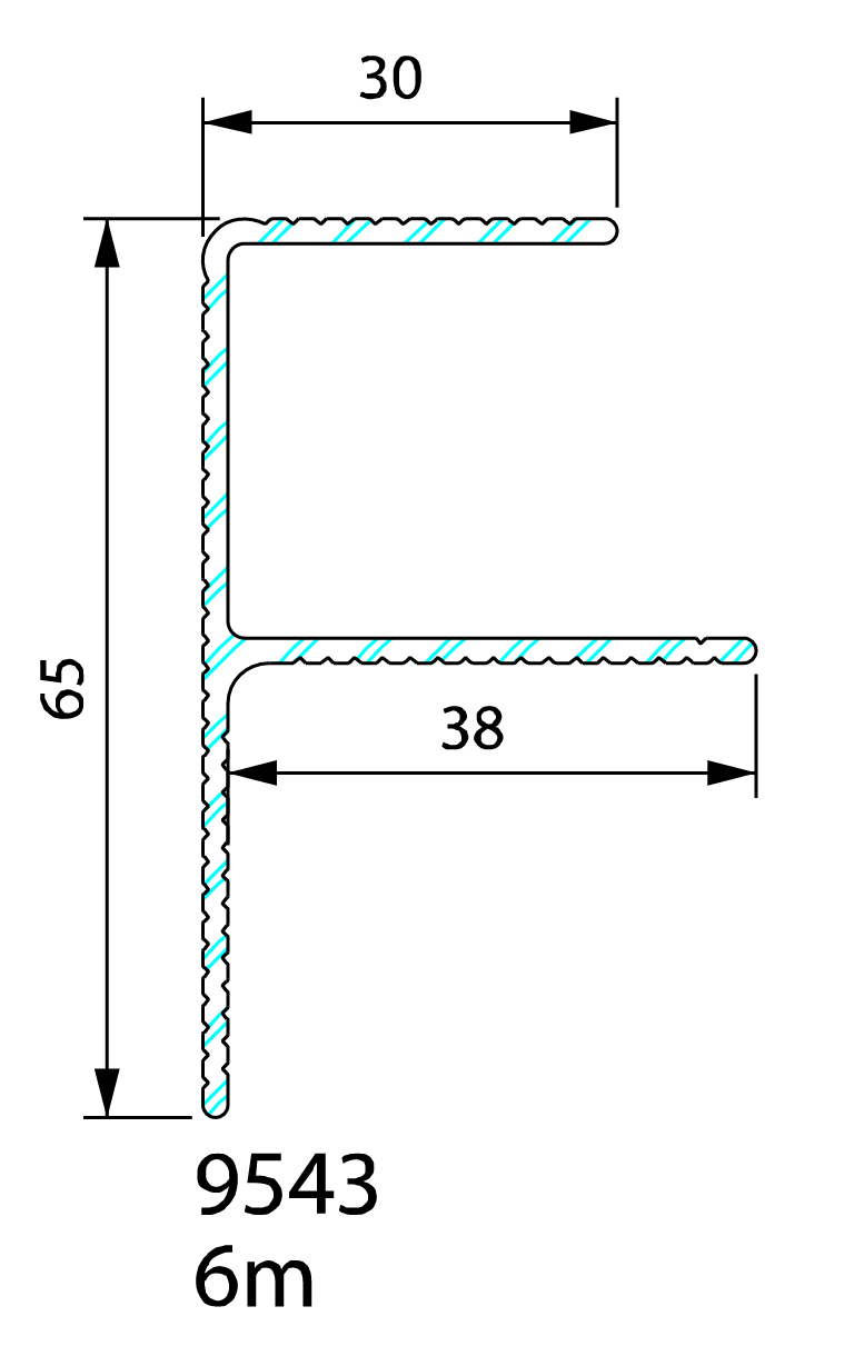 F-vormige randafwerking Twinson essential (6 meter)