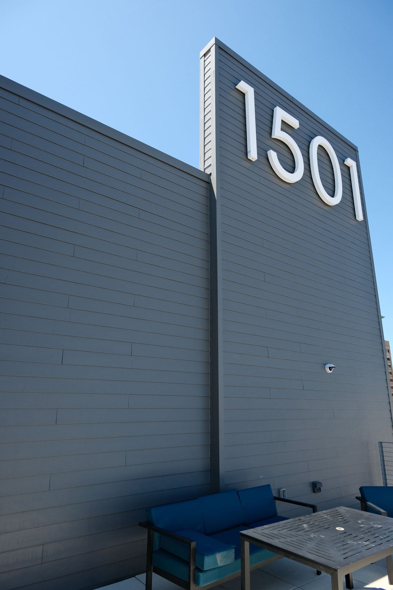 A gray building with the number 1501 on it
