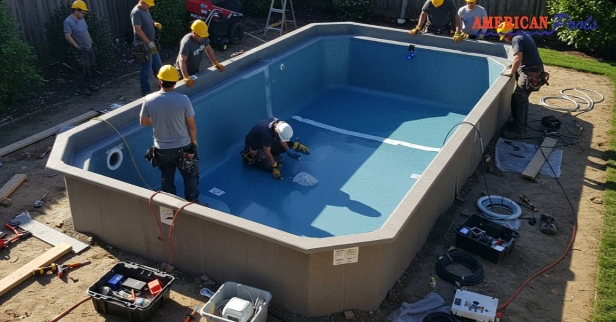 Team are working on Fiberglass Pool Be a Salt Water System