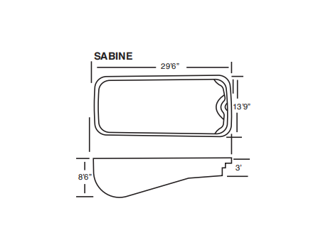 A black and white drawing of a bathtub with measurements on a white background.