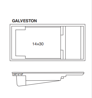 A black and white drawing of a swimming pool.