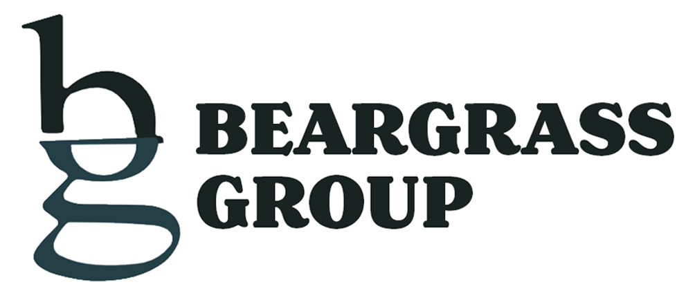 The beargrass group logo is a black and white logo on a white background.