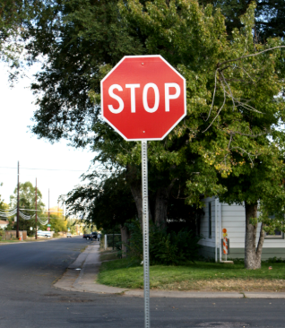 stop sign at intersection