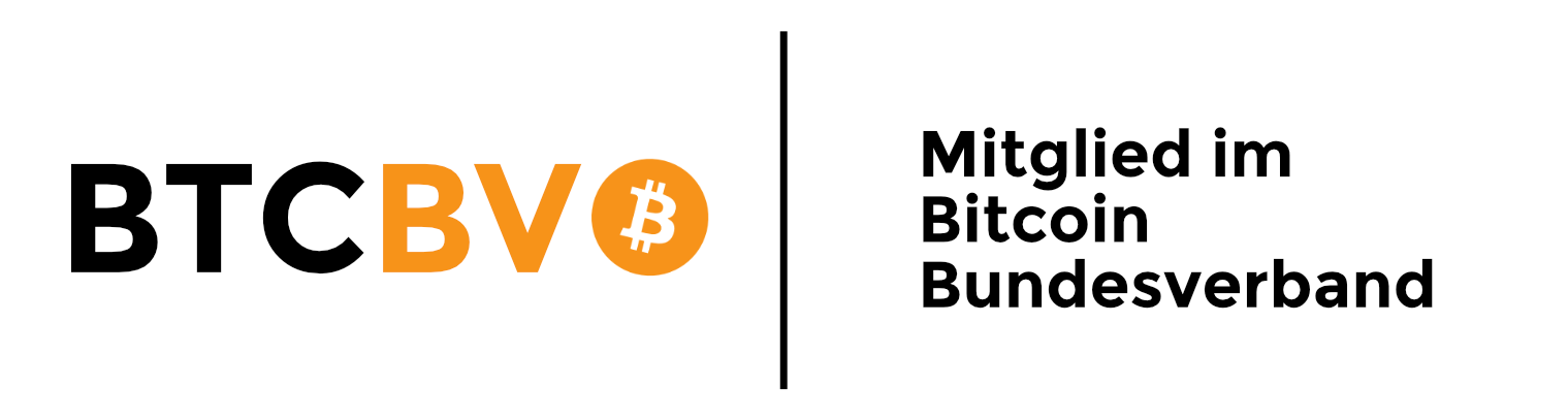 The logo for btc bvo mitglied im bitcoin bundesverband