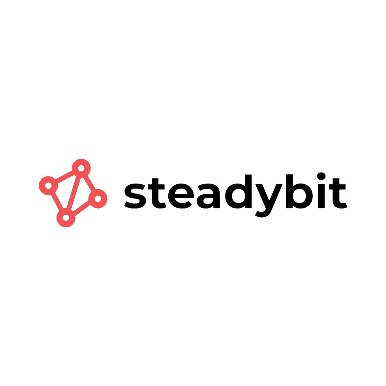 Das Logo von Steadybit ist ein rot-schwarzes Logo auf weißem Hintergrund.
