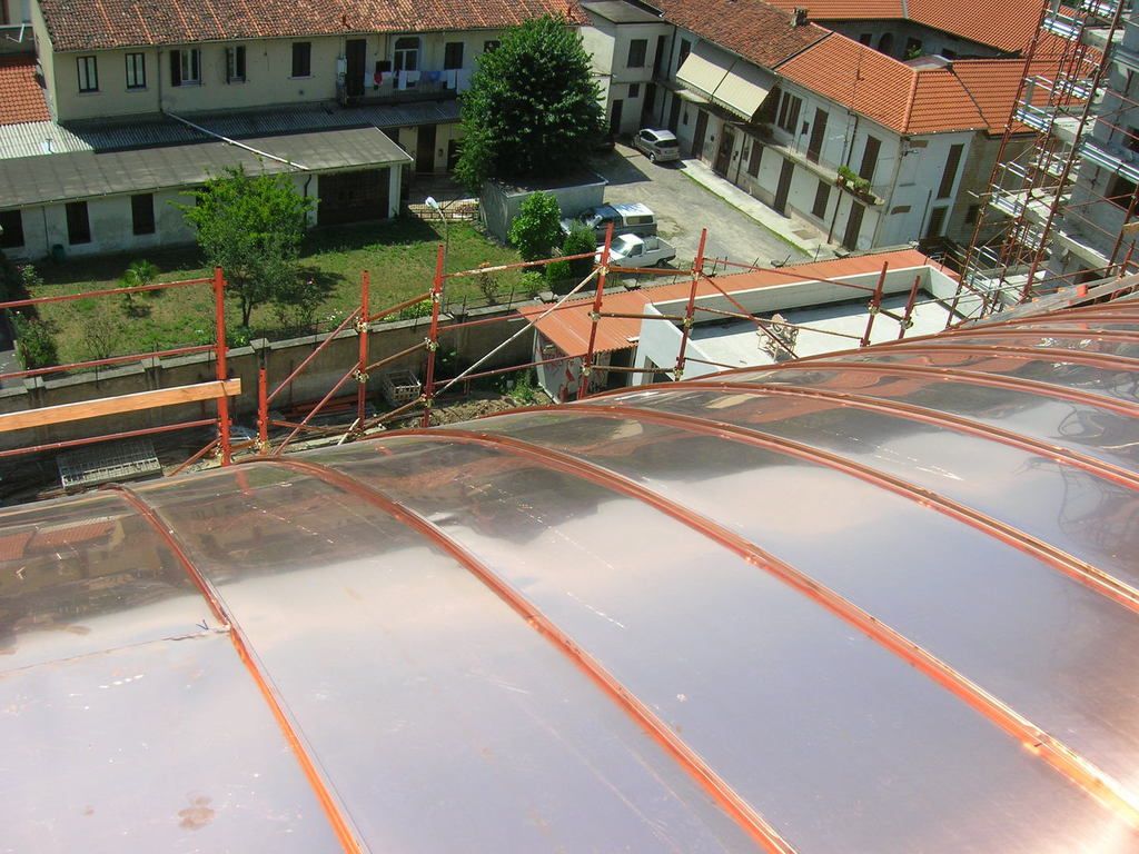 Copertura edile in rame realizzata su misura