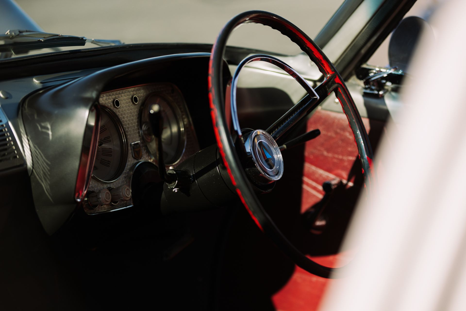 The Inside of A Car with A Steering Wheel and Dashboard — Carline Automotive Solutions in Bungalow, QLD