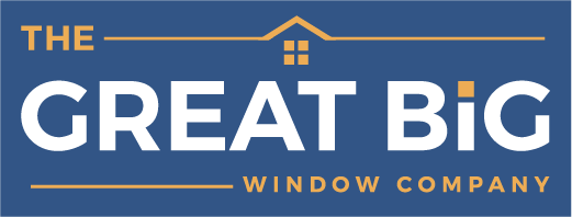 The great big window company logo on a blue background