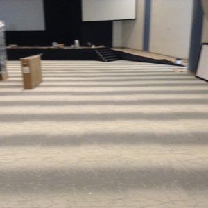 Commercial space with completed carpet installation showcasing modern design in Plantation, FL.
