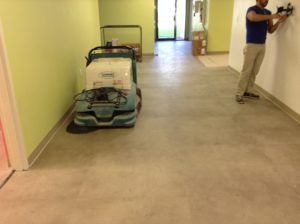 Commercial flooring surface cleaned and prepped for installation in Plantation, FL by experienced team.