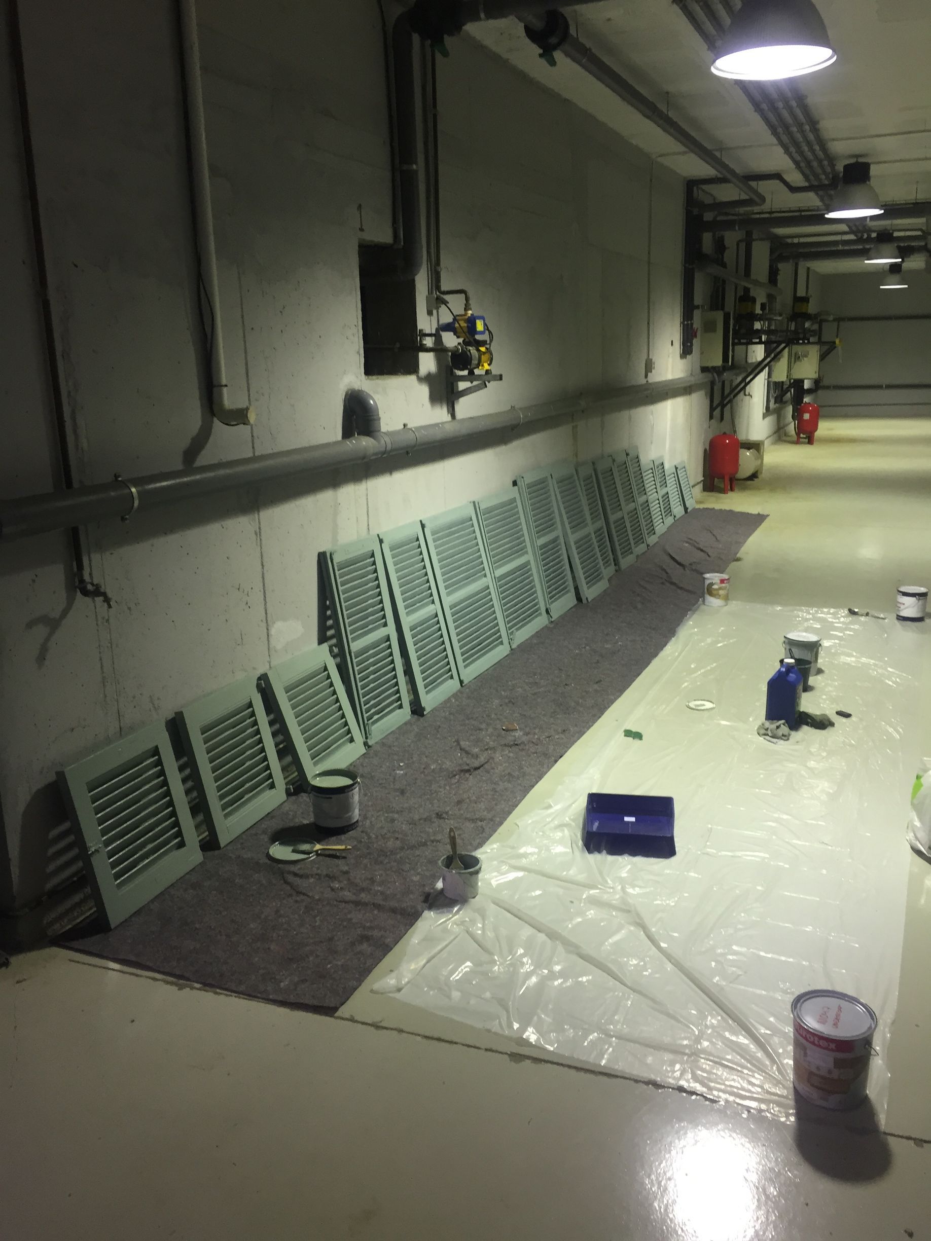 Mallorca House Underground Carpark Painting Window Door Shutters