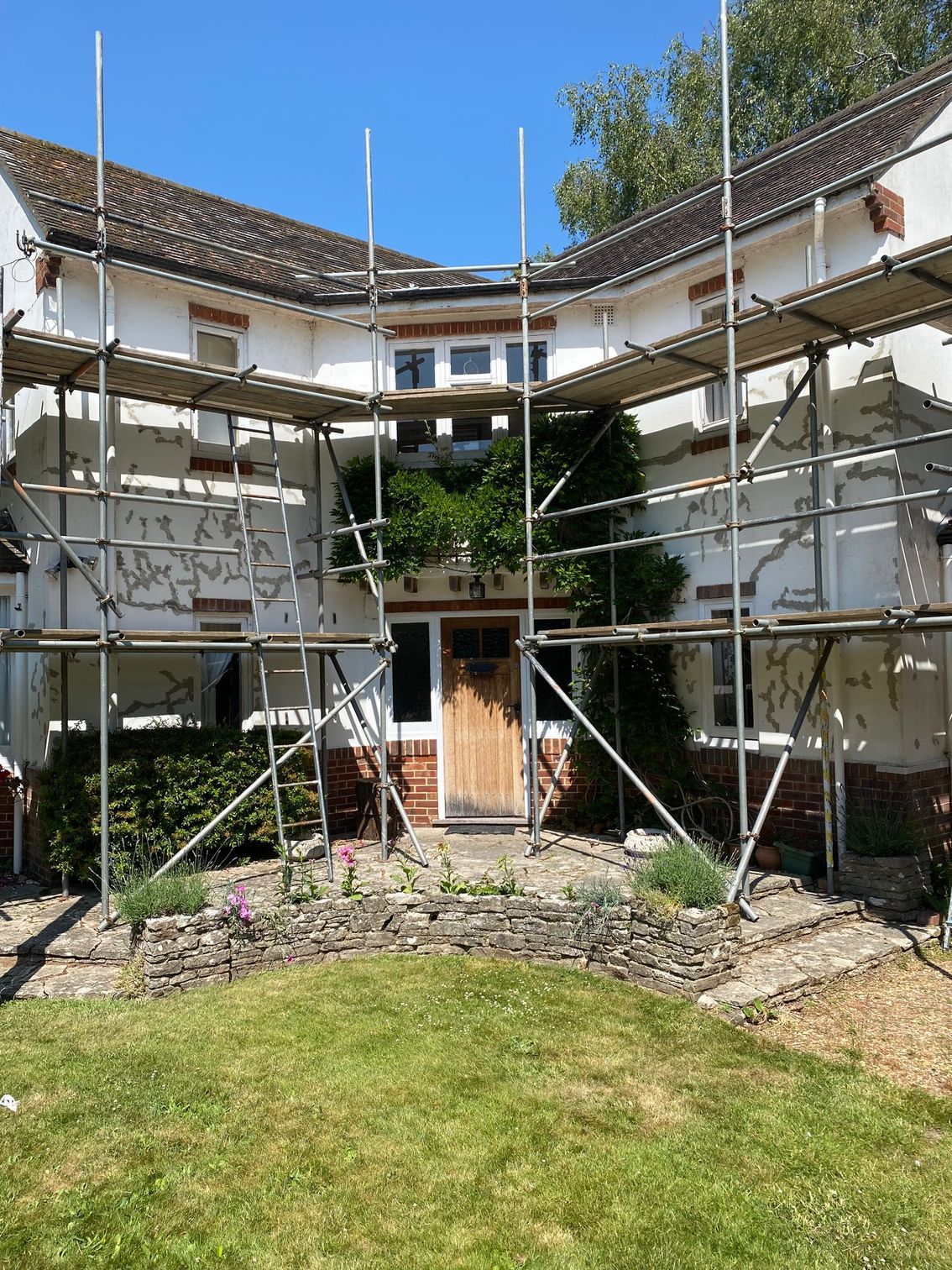 Scaffolded House Ready Painting