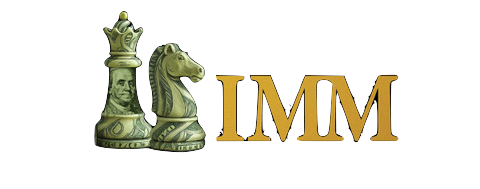 Chess pieces (queen and knight) overlaid with dollar bill imagery,