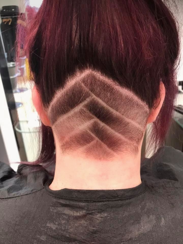 Back of girl's head with shaved effect