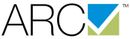 A logo for arcm with a blue and green check mark.