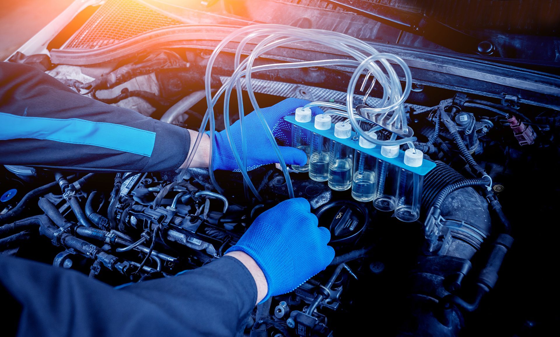 A Mechanic Is Working On The Engine Of A Car — Fase Automotive In Sunset, QLD