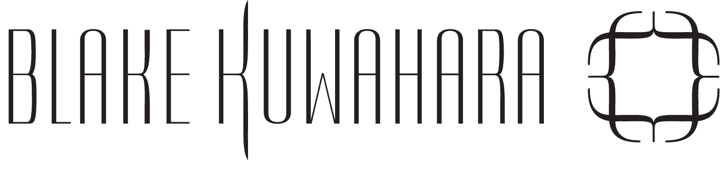 Logo for Blake Kuwahara: stylized square design above text.