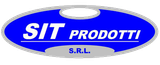 Logo per SIT Prodotti SRL in testo bianco su ovale blu, con contorno grigio.