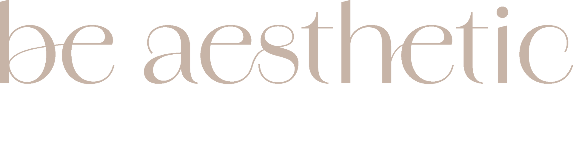 Das Wort „Sei ästhetisch“ ist in Weiß auf weißem Hintergrund geschrieben.