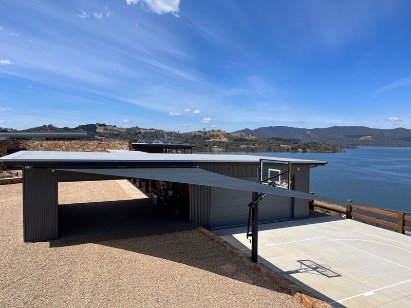 Modern Gray Building With a Carport, Basketball Court — The Gazebo and Shade Centre in Corowa, NSW