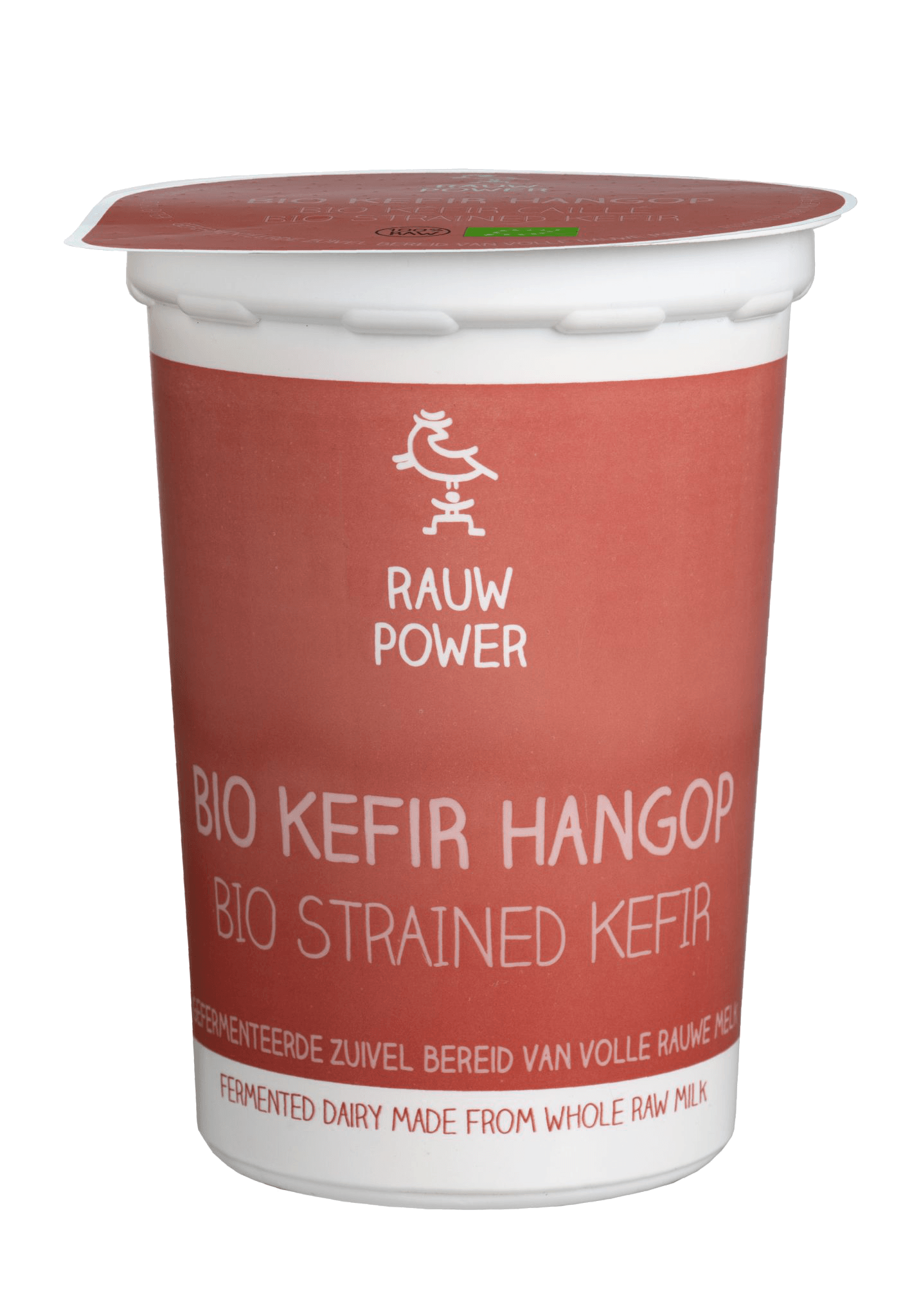 Verpakking met etiket van hangop.