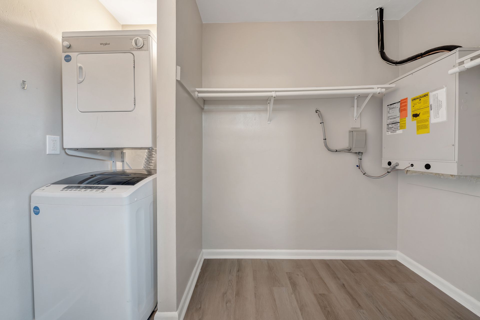 There is a washer and dryer in the laundry room.