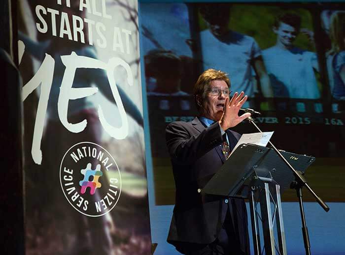 Hosting an awards ceremony at Kings Theatre, Southsea, Portsmouth, 2015