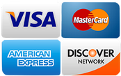 A visa , mastercard , american express , and discover network logo on a white background.