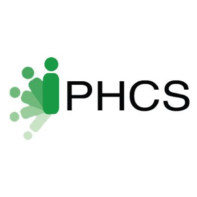 The phcs logo is a green and black logo on a white background.