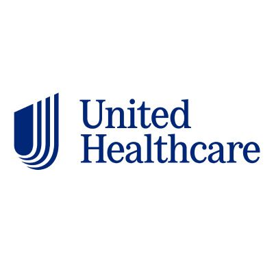 The logo for united healthcare is blue and white.