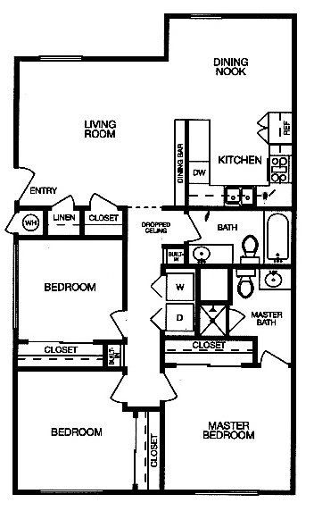 3 bed, 2 bath