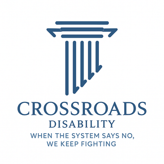 The logo for crossroads disability when the system says no , we keep fighting.