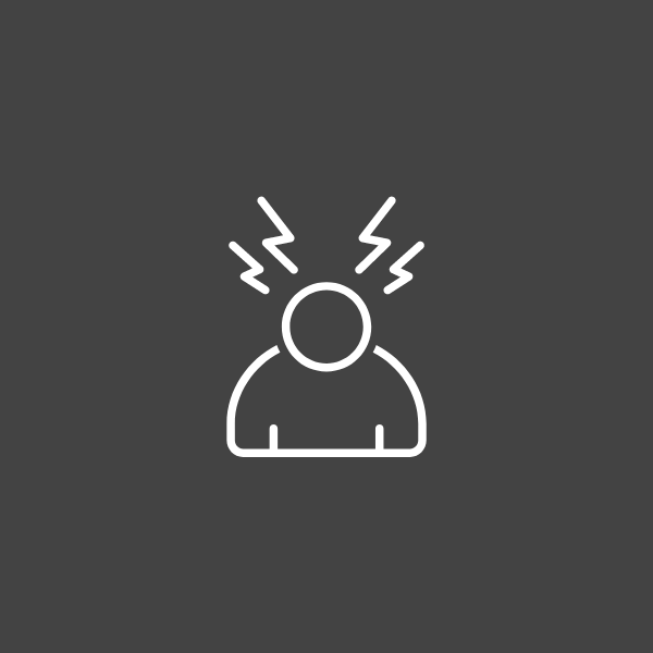 Silhueta de uma pessoa com raios acima da cabeça, sobre um fundo rosa, representando o estresse.