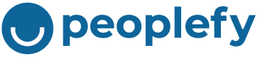 Um logotipo rosa para peoplefly em um fundo branco.
