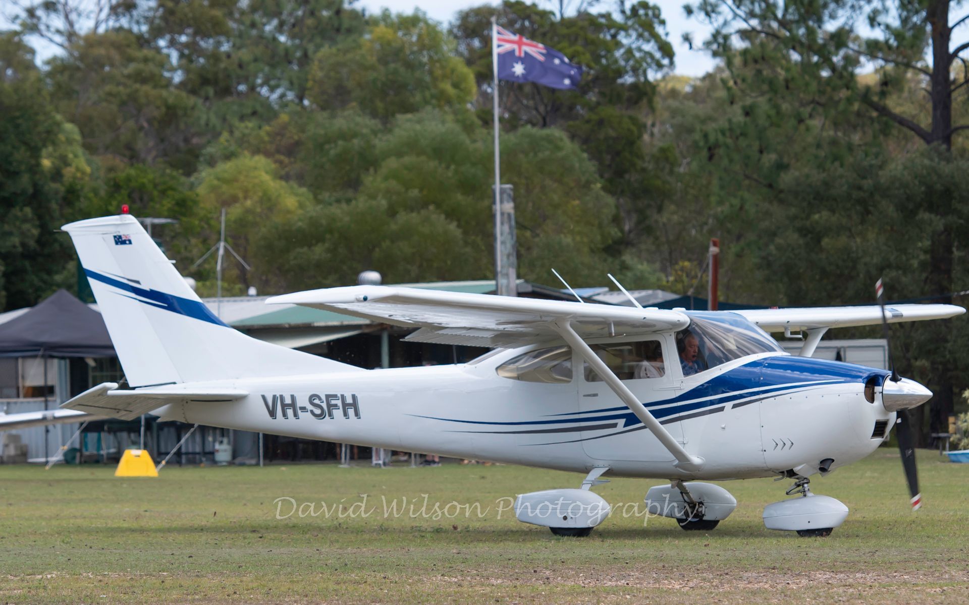 A small plane with the letters vh-sfh on the side