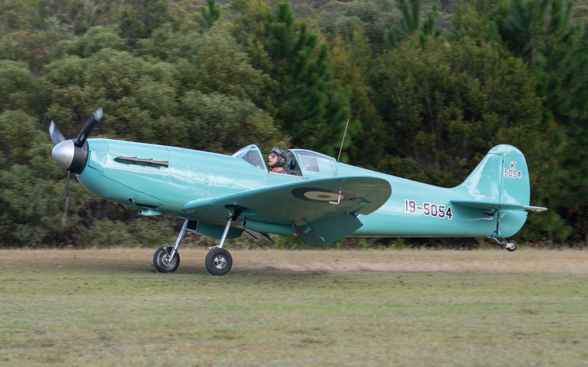 a small plane is parked on the grass in a field .