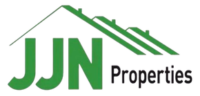 JJN Properties logo with green roofline icon and bold green and black text