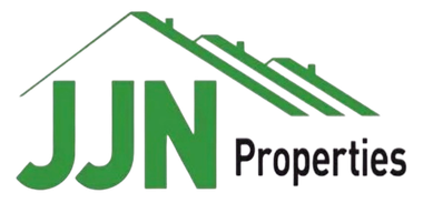 JJN Properties logo with green roofline icon and bold green and black text