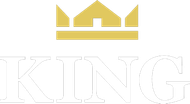 Gold crown above the word KING in white outlined letters.