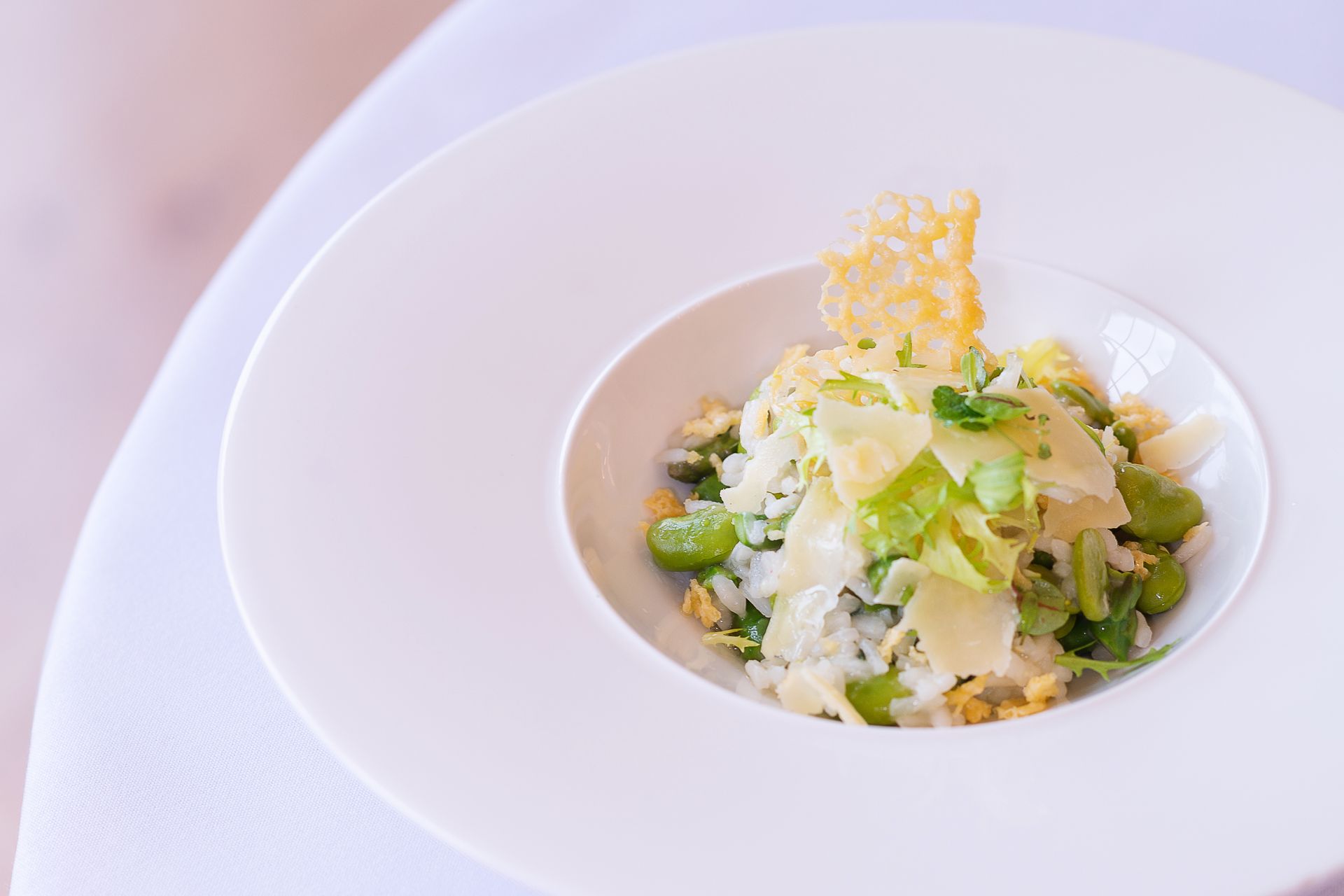 A close up of a plate of food on a table.