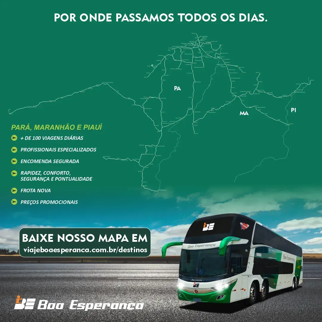 Mapa de trechos operados pela Boa Esperança