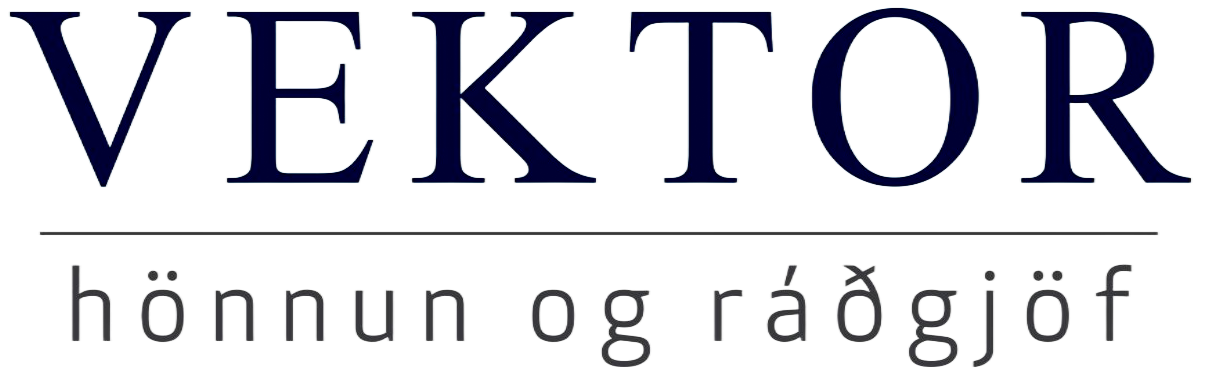 Logo of Vektor: text in navy blue 