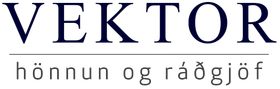 Logo of Vektor: text in navy blue 